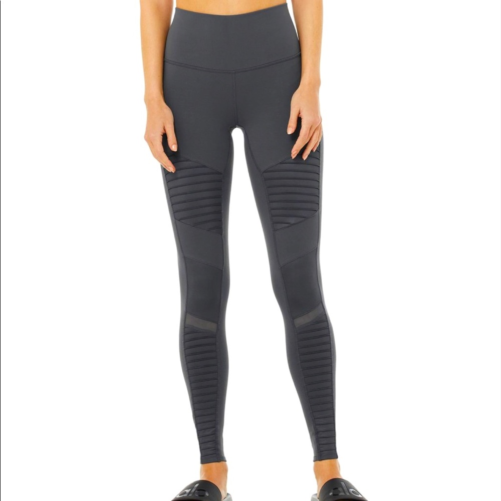 NWT Alo Yoga Moto Legging heather gray pants sz xs HP!!